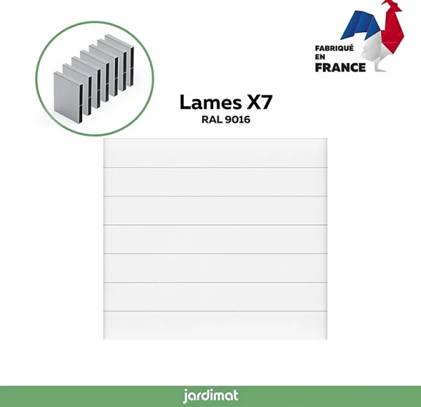 Castorama Clôture Jardimat Chalon Blanc 250 Cm, 7 Lames Pas Cher soldes France 1